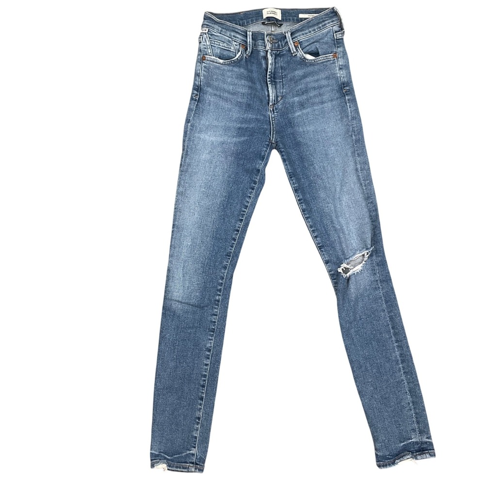 Citizens of Humanity Jeans Womens 25 Blue Rocket Ankle Distressed Skinny Premium